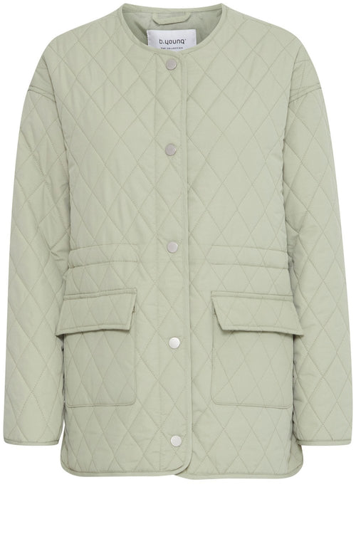 Collarless Quilted Jacket