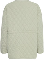 Collarless Quilted Jacket