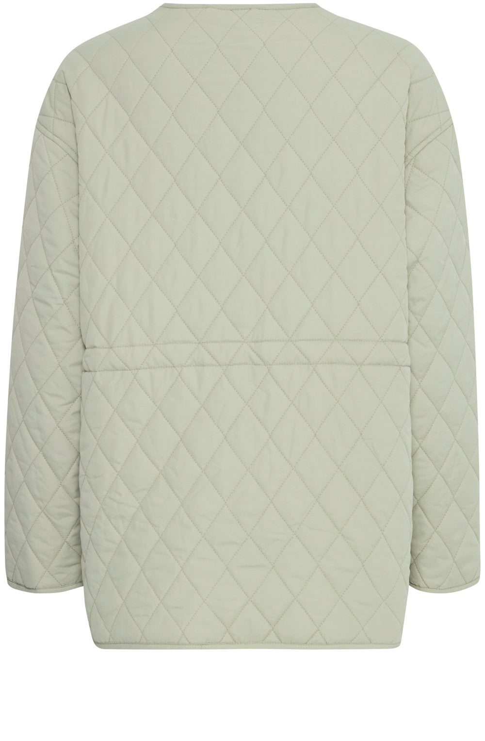 Collarless Quilted Jacket