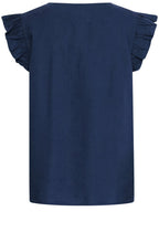 Copenhagen Night Linen Mix Ruffle Sleeve Shirt