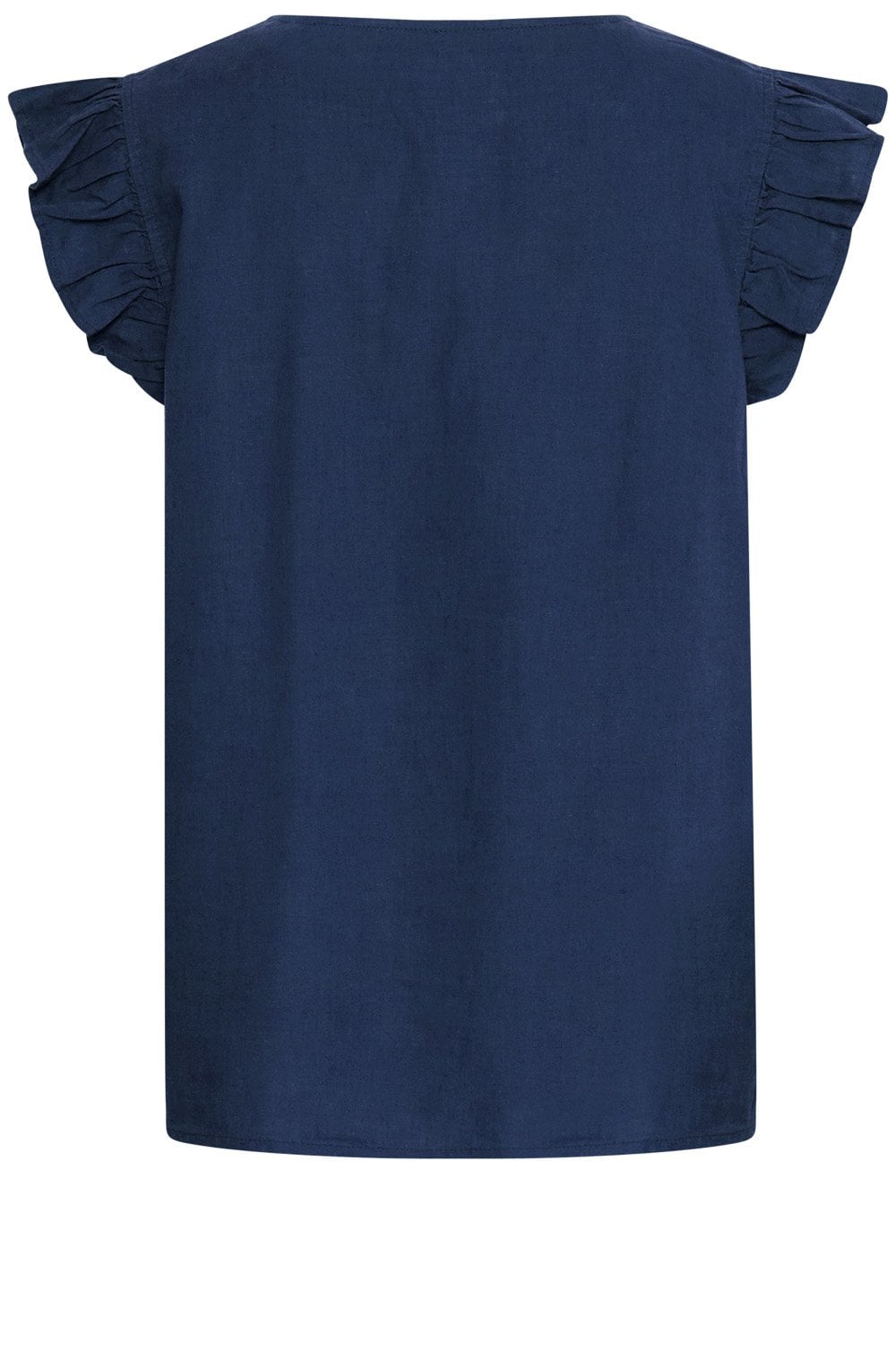 Copenhagen Night Linen Mix Ruffle Sleeve Shirt