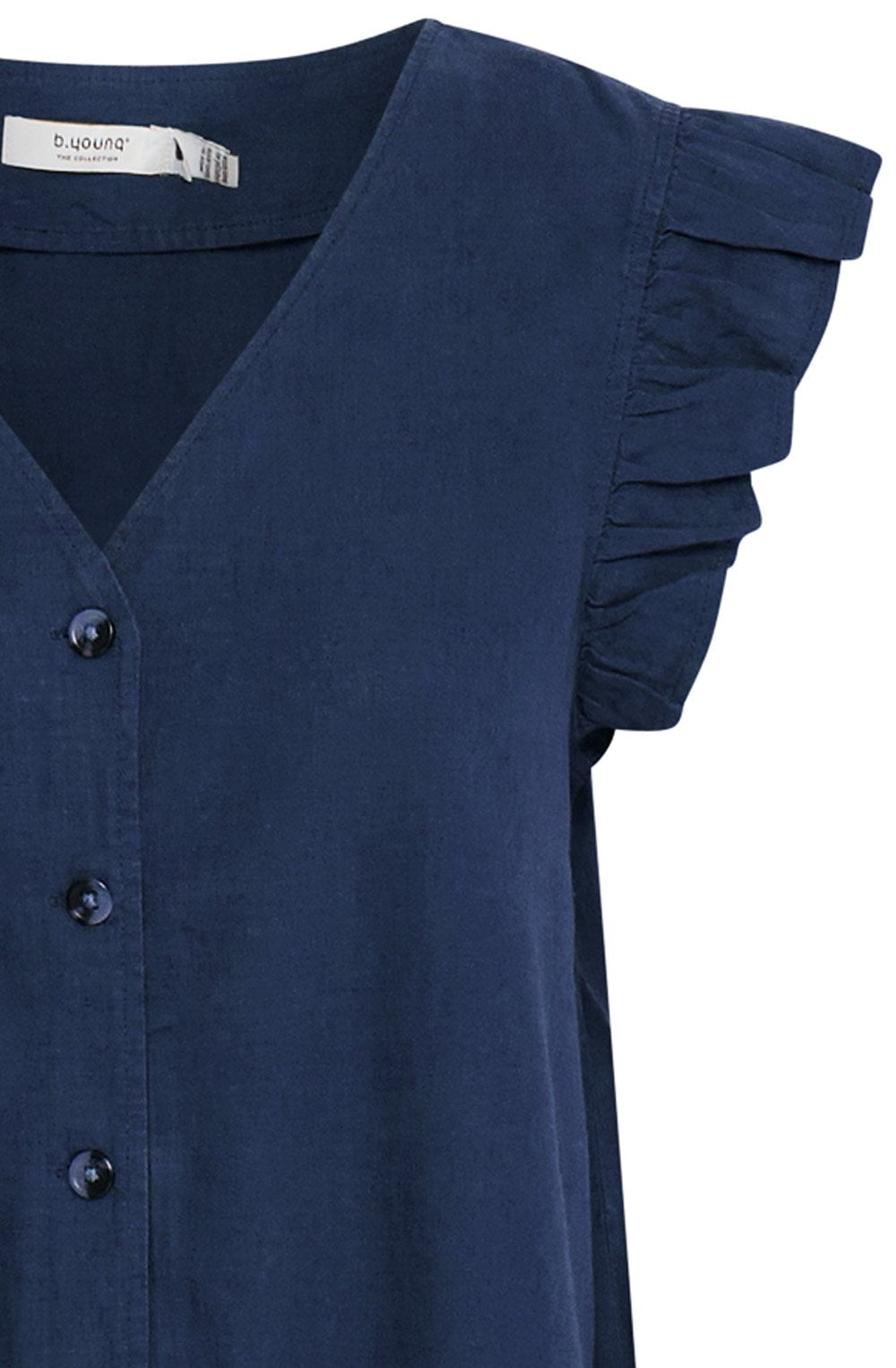Copenhagen Night Linen Mix Ruffle Sleeve Shirt