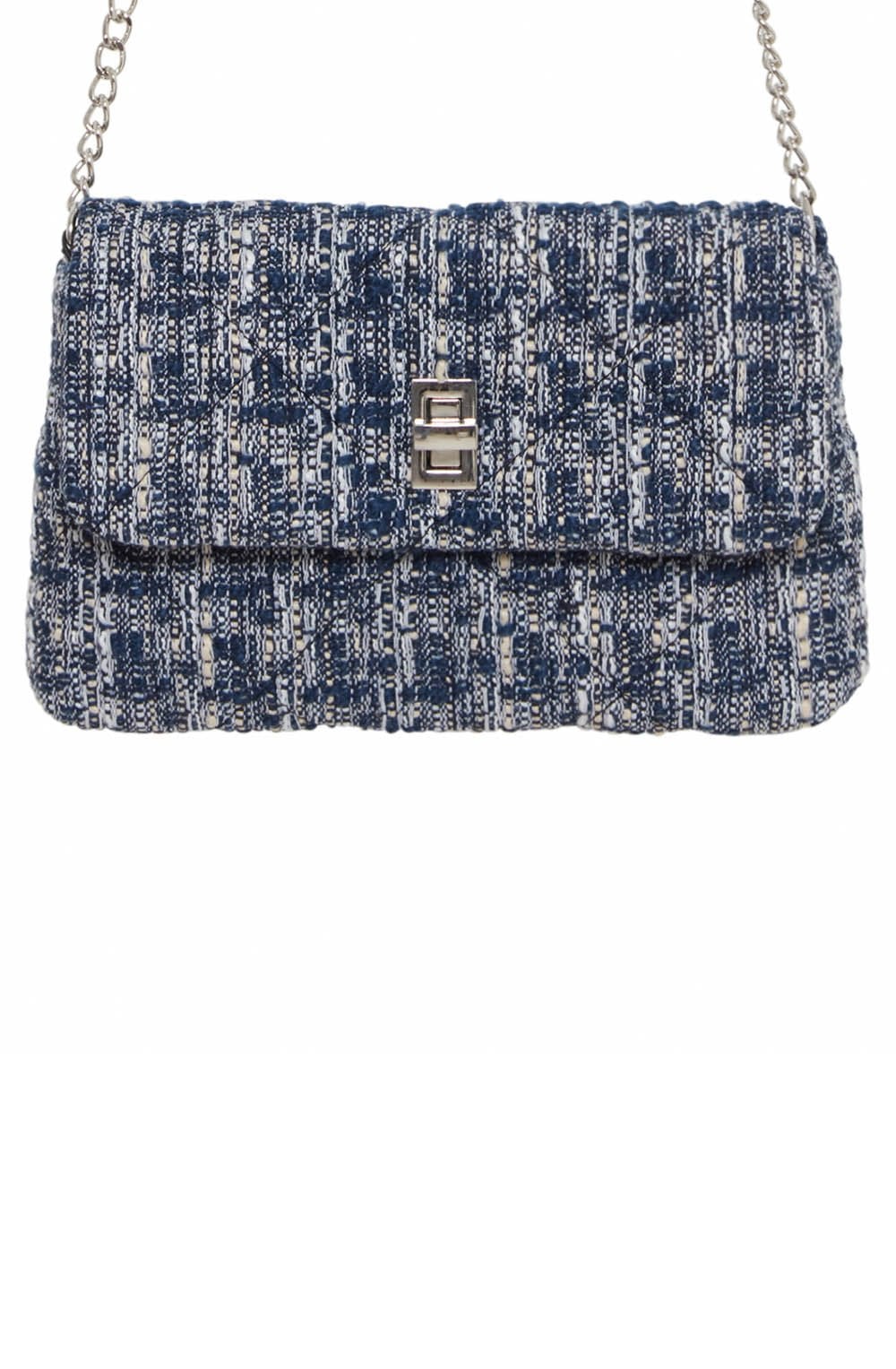 Copenhagen Night Textured Tweed Quilted Bag