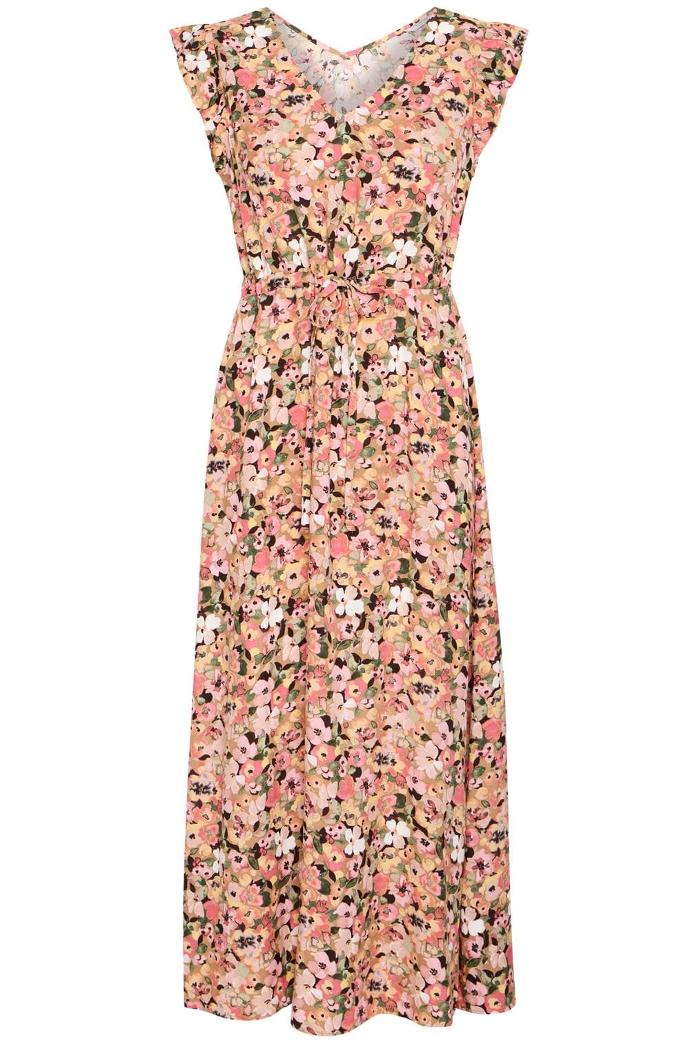 Coral Blush Joella Frill Maxi Dress
