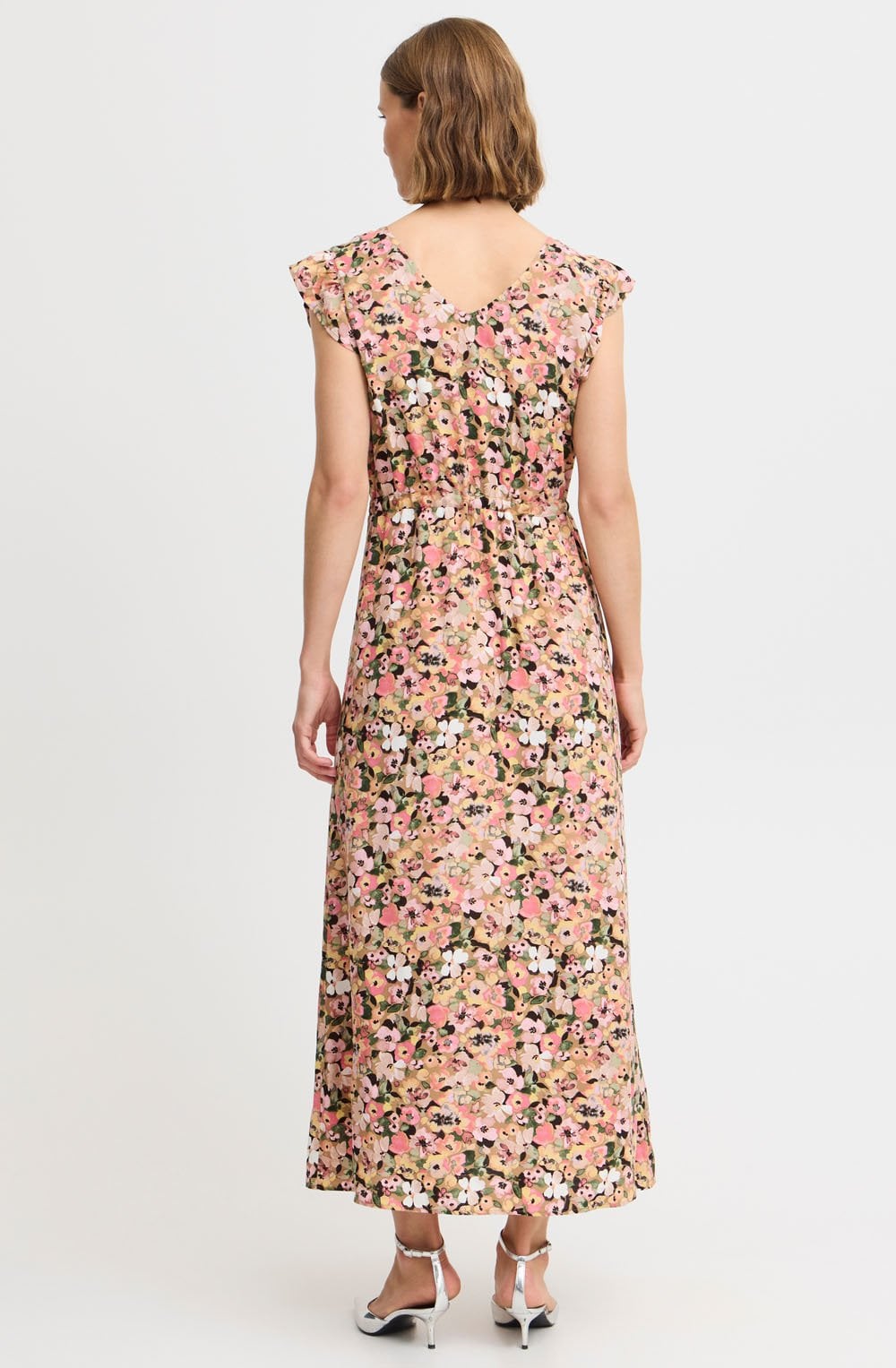 Coral Blush Joella Frill Maxi Dress