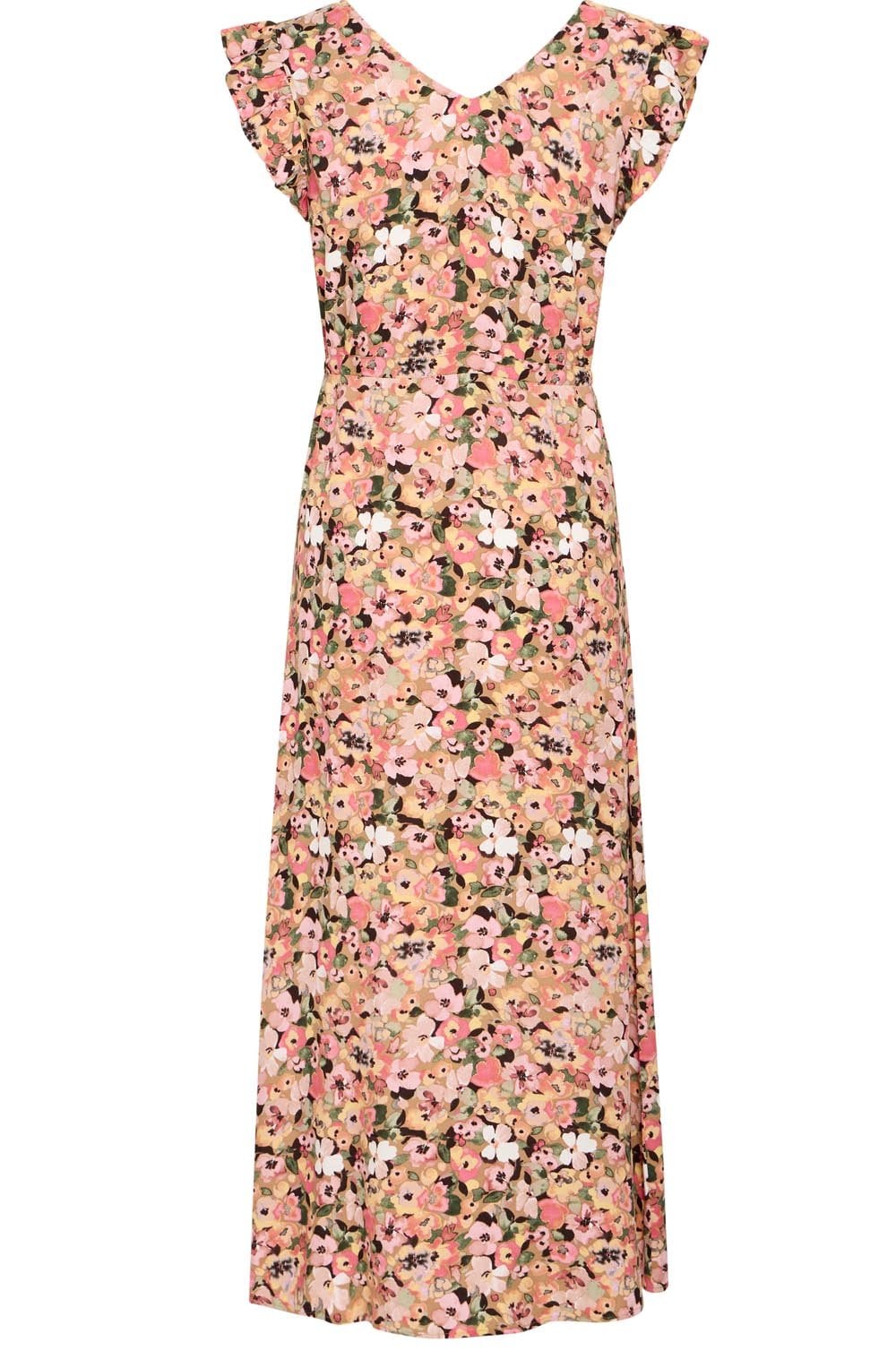 Coral Blush Joella Frill Maxi Dress