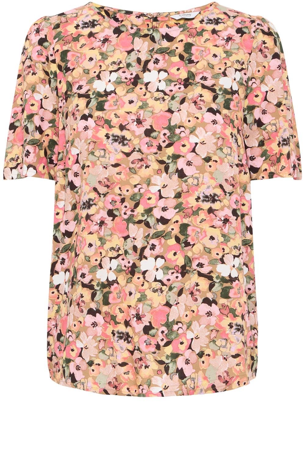 Coral Blush Round Neck Blouse