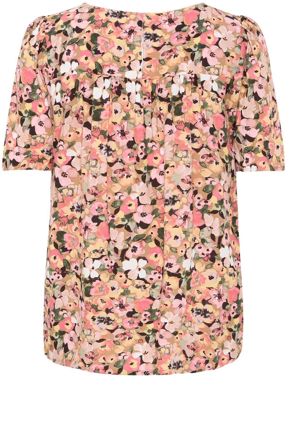 Coral Blush Round Neck Blouse