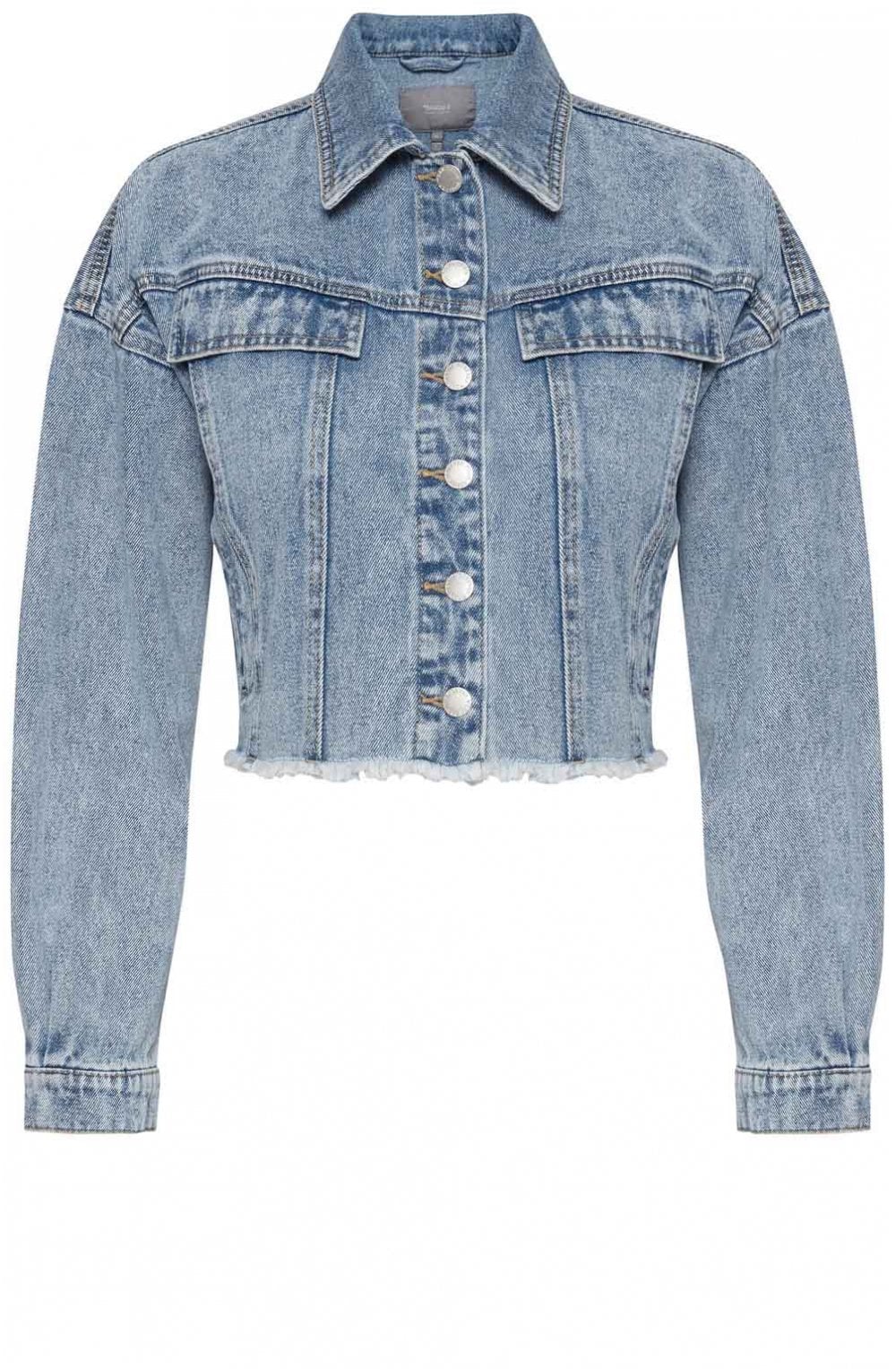 Cropped Washed Denim Jacket