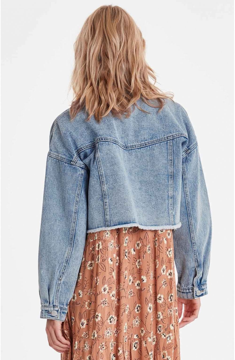 Cropped Washed Denim Jacket
