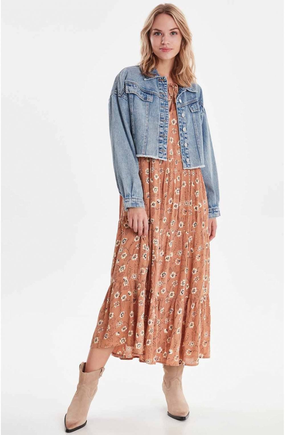 Cropped Washed Denim Jacket