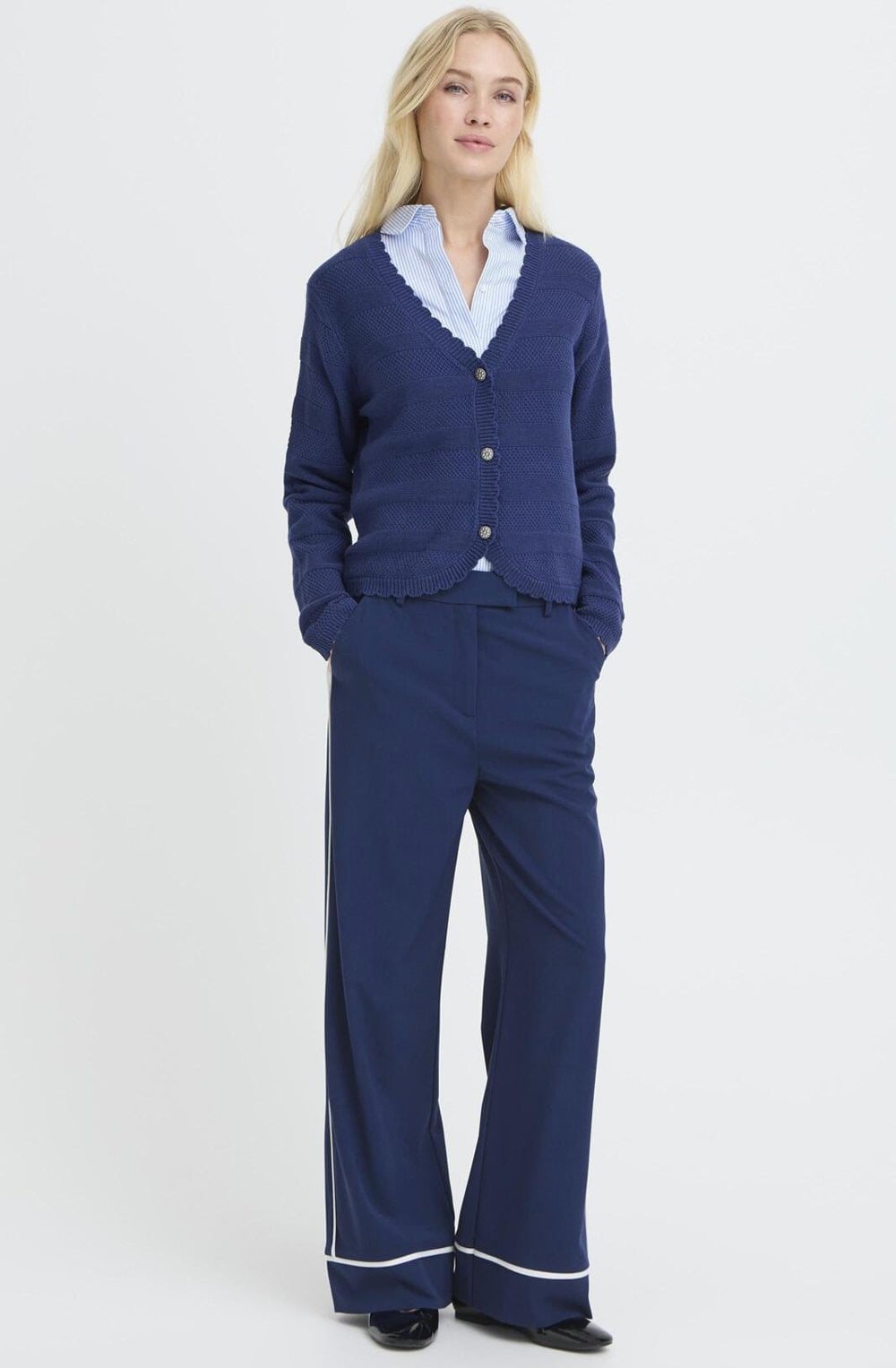 Danta Medieval Blue Wide Leg Trousers