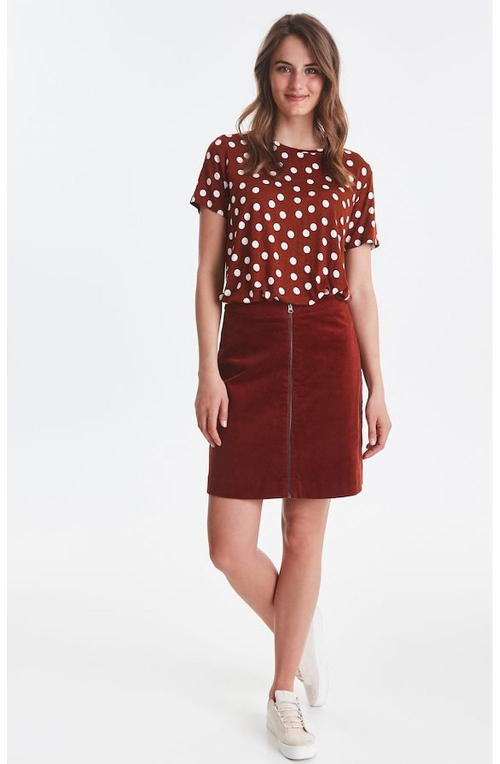 Dark Copper Cord Skirt