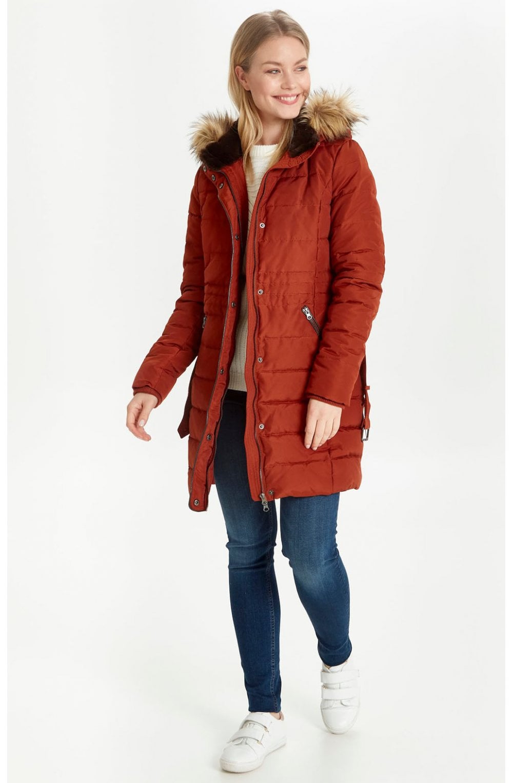 Dark Copper Quilted Coat