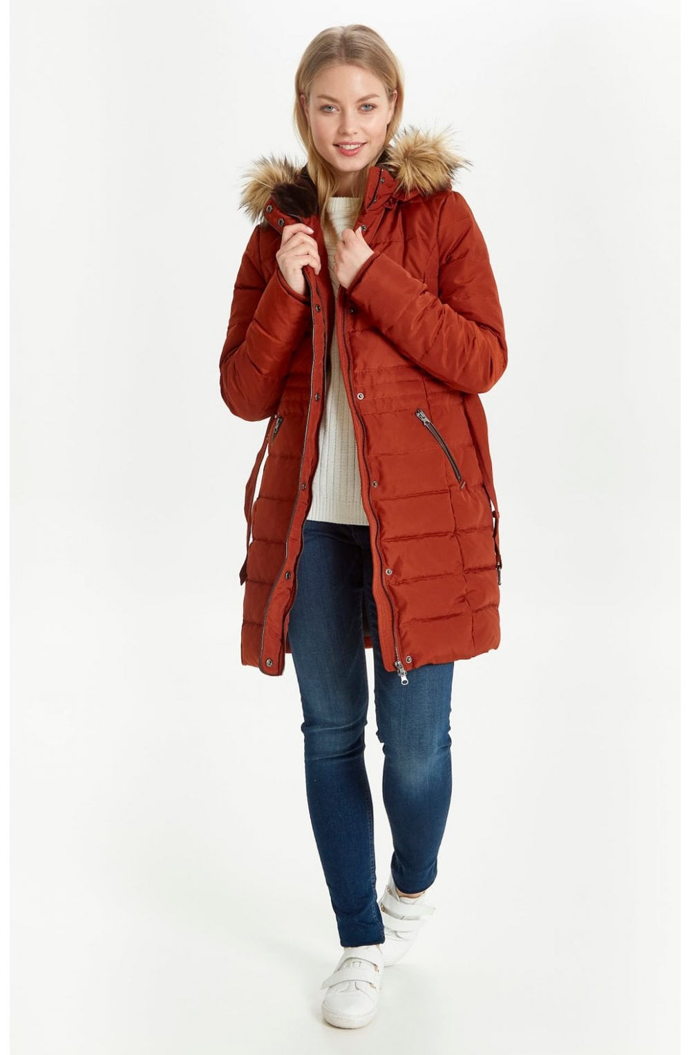 Dark Copper Quilted Coat