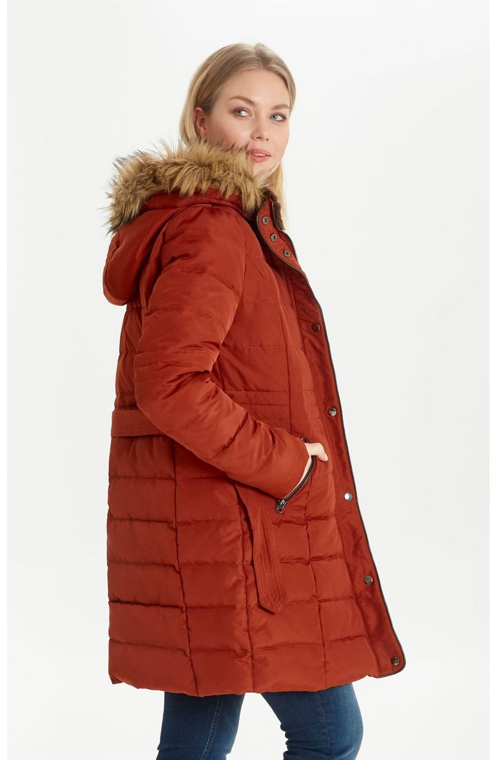 Dark Copper Quilted Coat