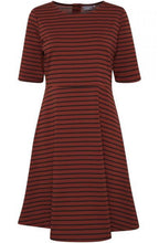 Dark Copper Striped Dress