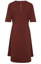 Dark Copper Striped Dress