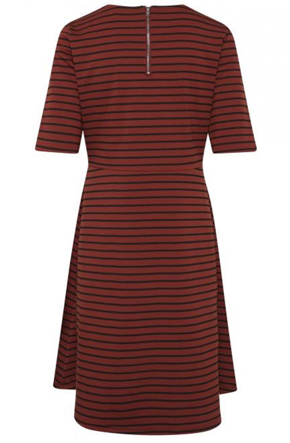 Dark Copper Striped Dress