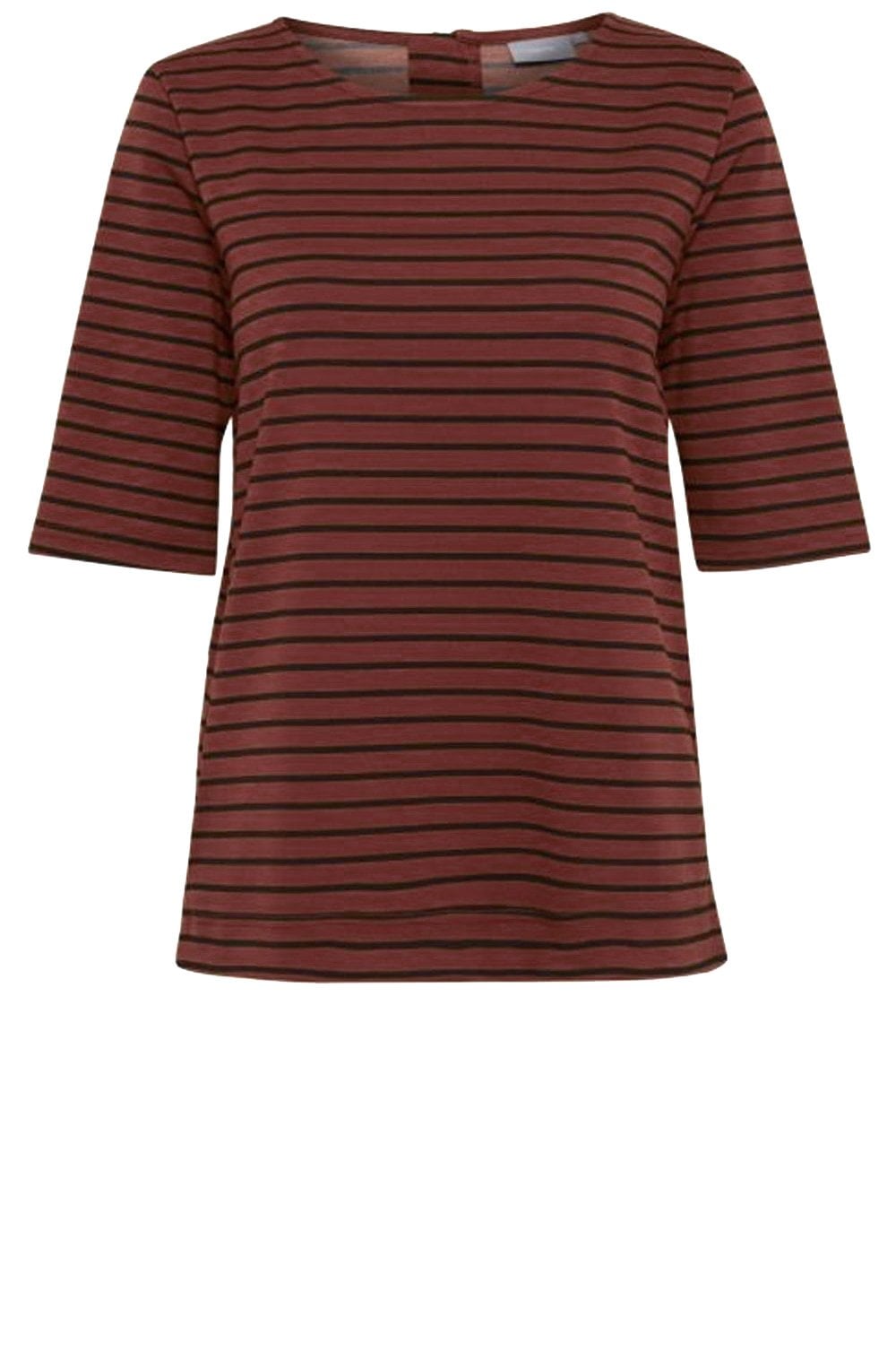 Dark Copper Striped Top