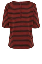 Dark Copper Striped Top