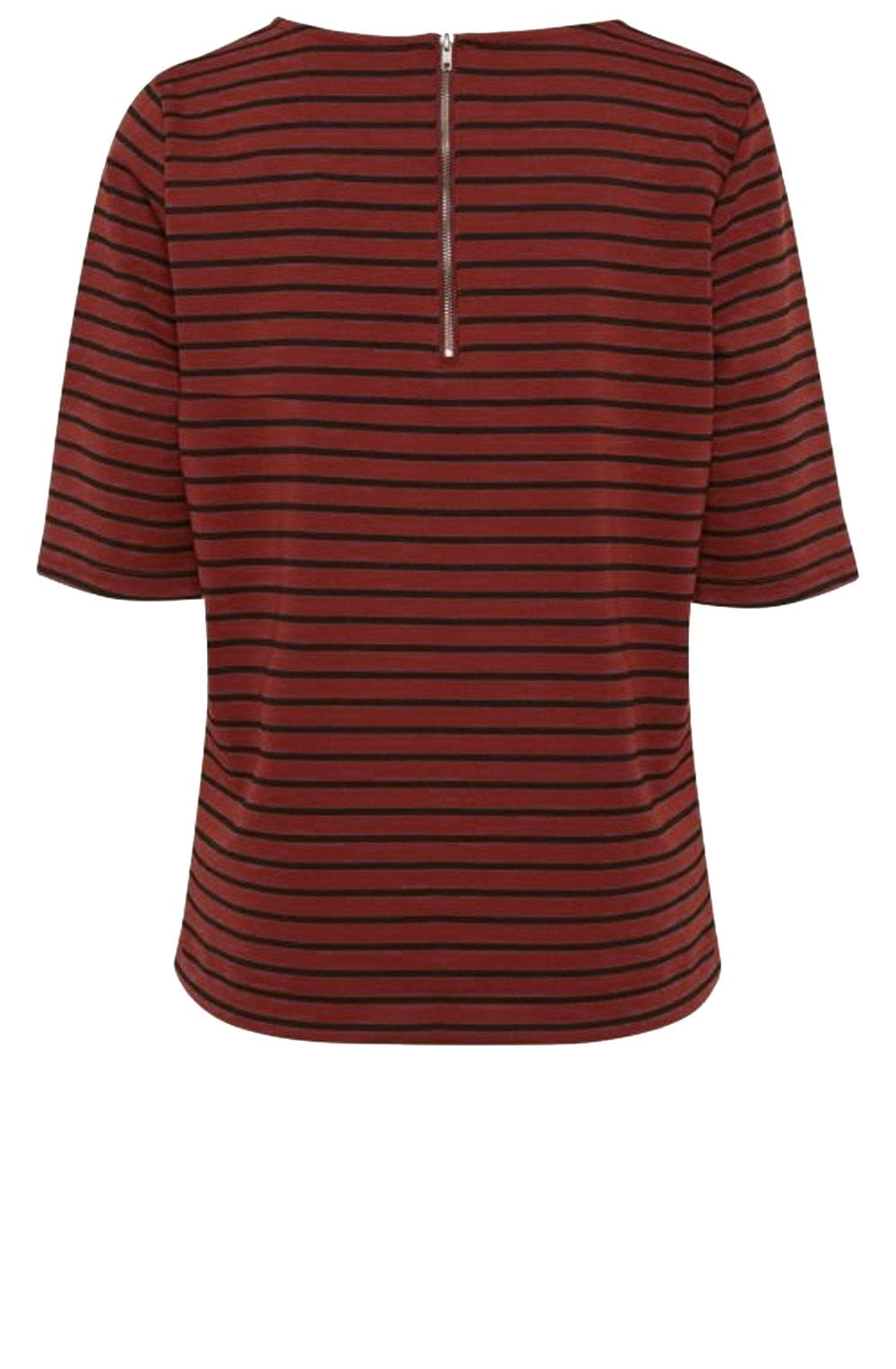Dark Copper Striped Top