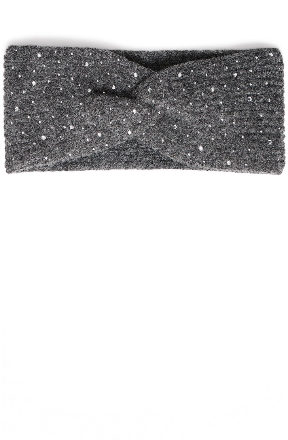 Dark Grey Diamante Knitted Headband
