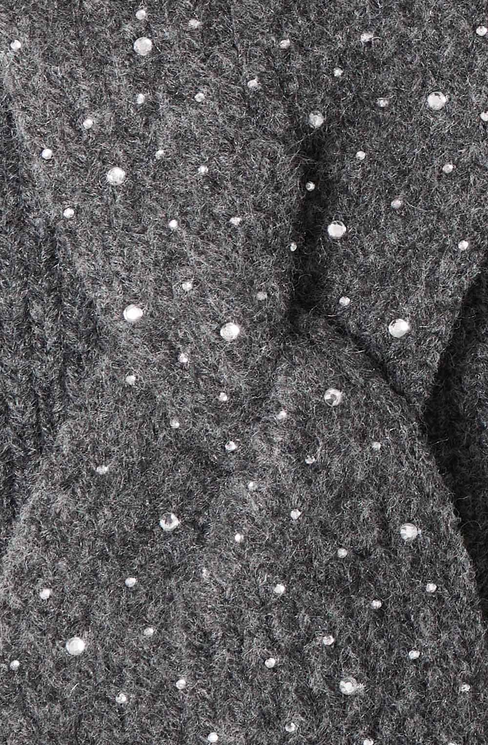 Dark Grey Diamante Knitted Headband