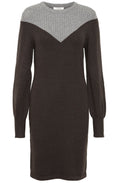 Dark Grey Melange Knitted Manina Dress