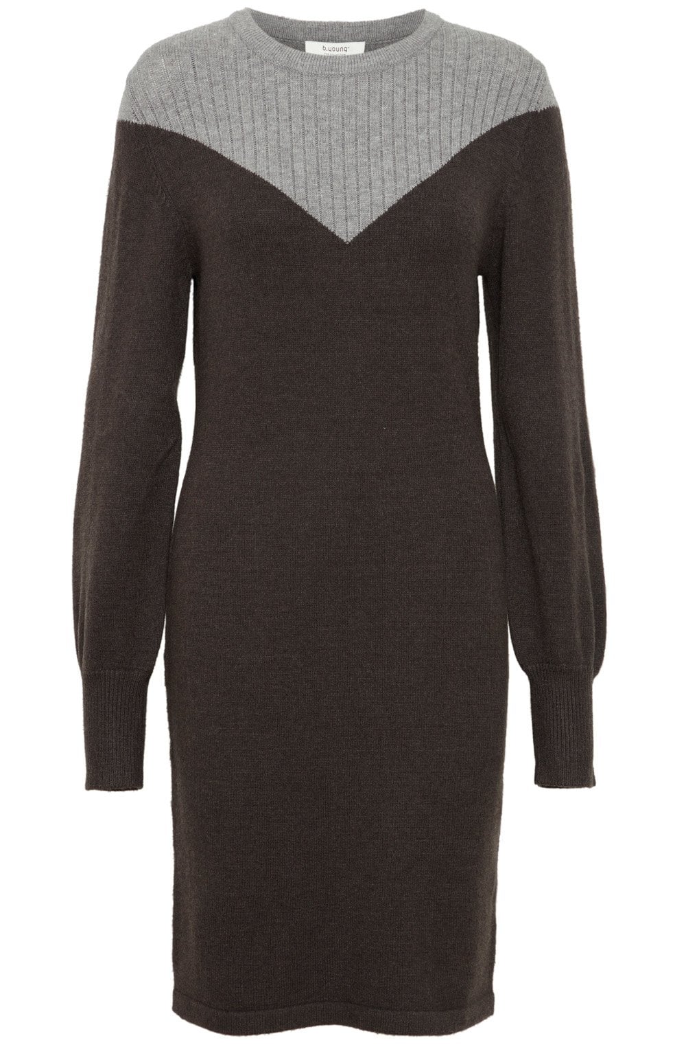 Dark Grey Melange Knitted Manina Dress