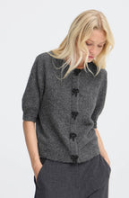 Dark Grey Sparkle Bow Design Cardigan