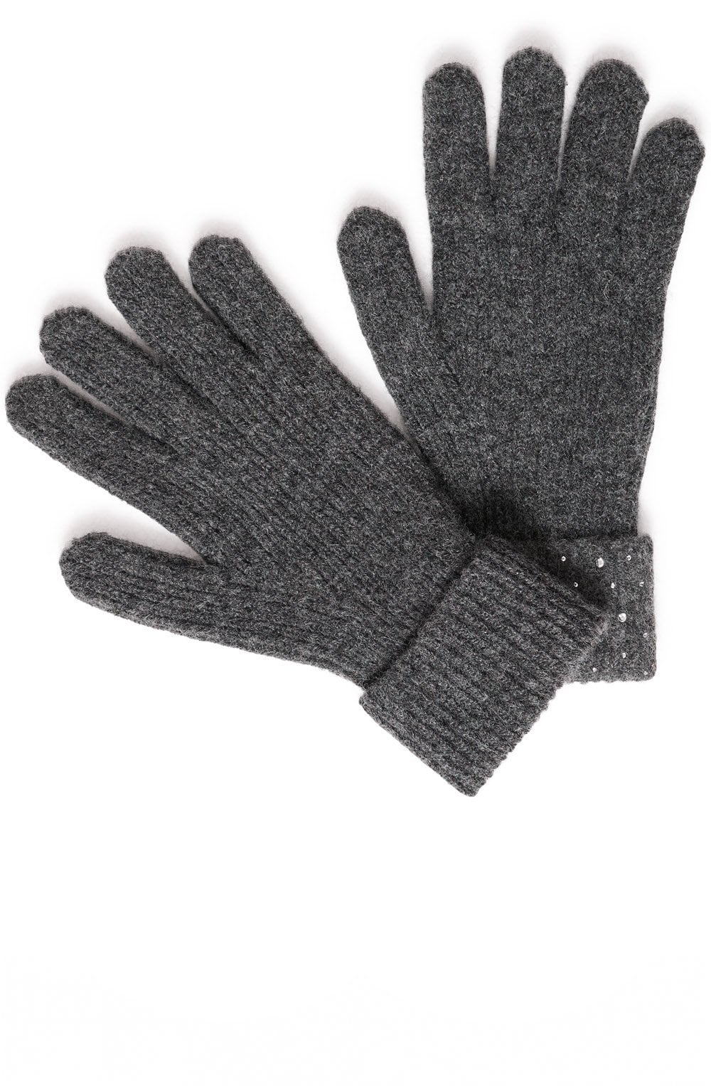 Dark Grey Sparkle Cuff Gloves