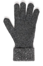 Dark Grey Sparkle Cuff Gloves