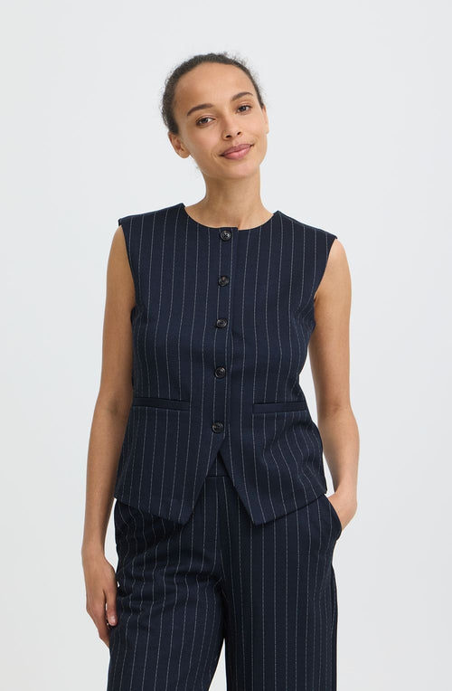 Dark Sapphire Pinstripe Tailored Waistcoat