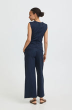 Dark Sapphire Pinstripe Wide Leg Trousers