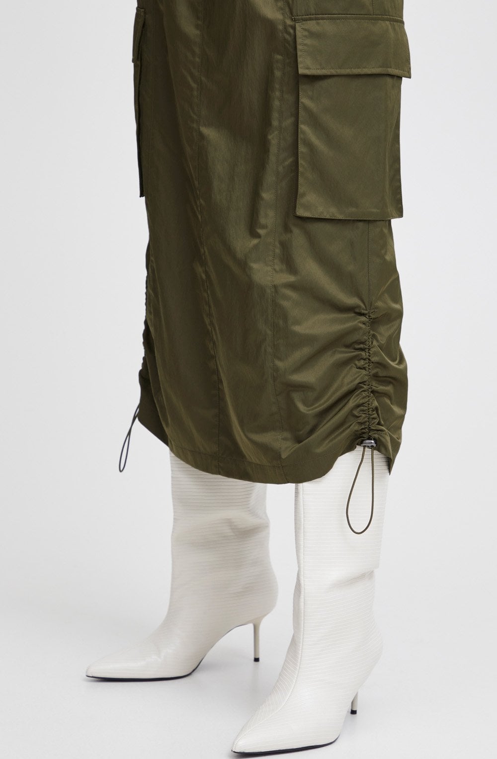 Datine Olive Night Cargo Skirt