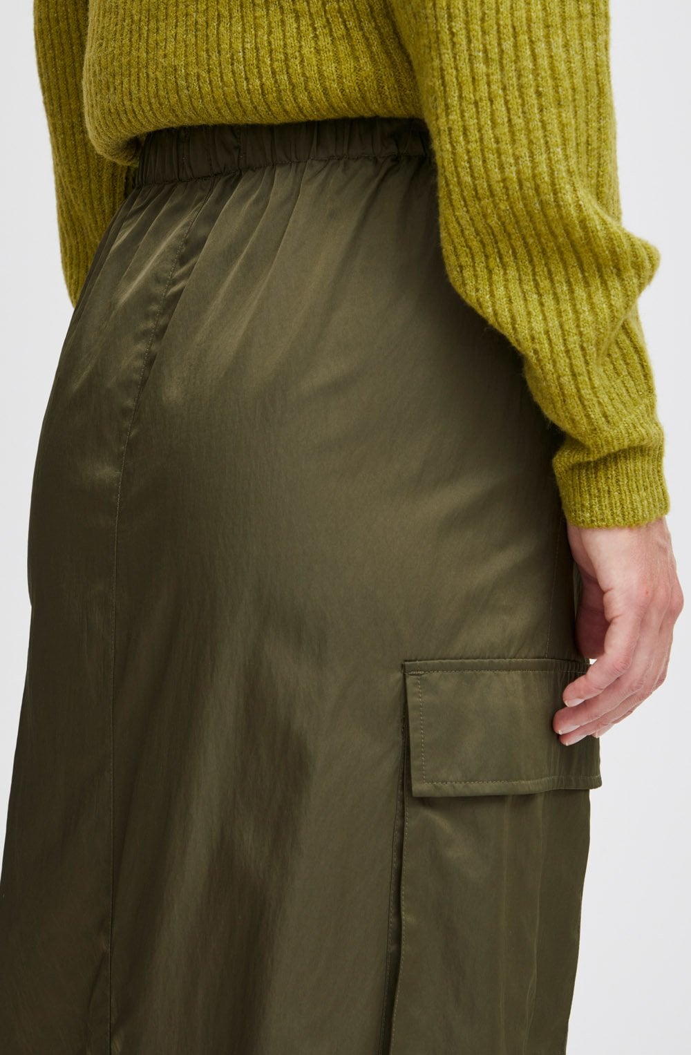 Datine Olive Night Cargo Skirt