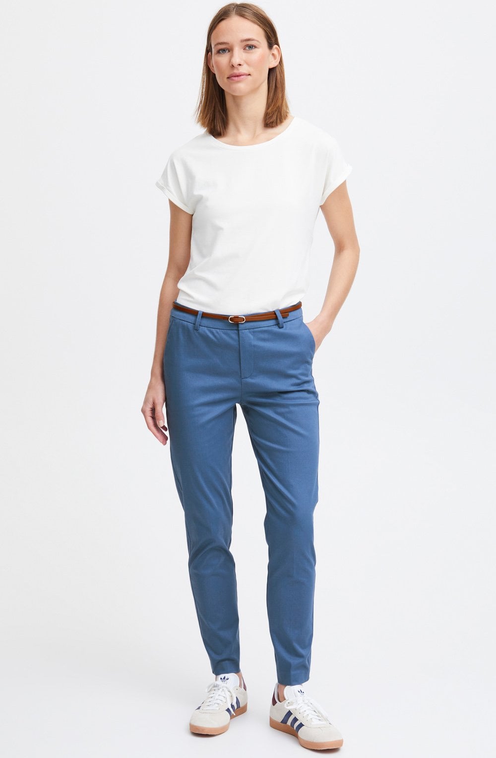 Days True Navy Cigarette Trousers With Belt
