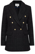 Deso Black Textured Tweed Blazer