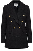 Deso Black Textured Tweed Blazer