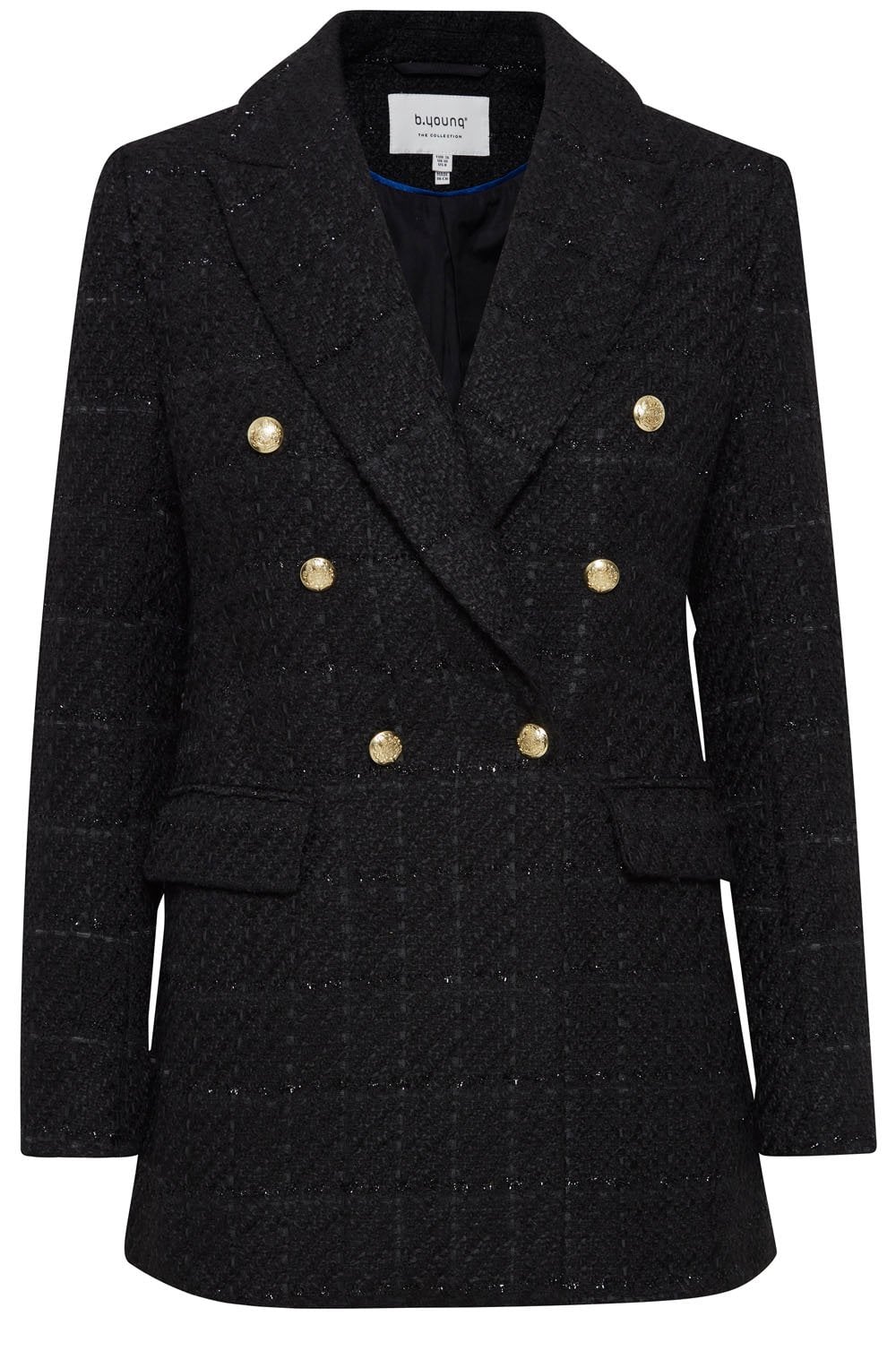 Deso Black Textured Tweed Blazer