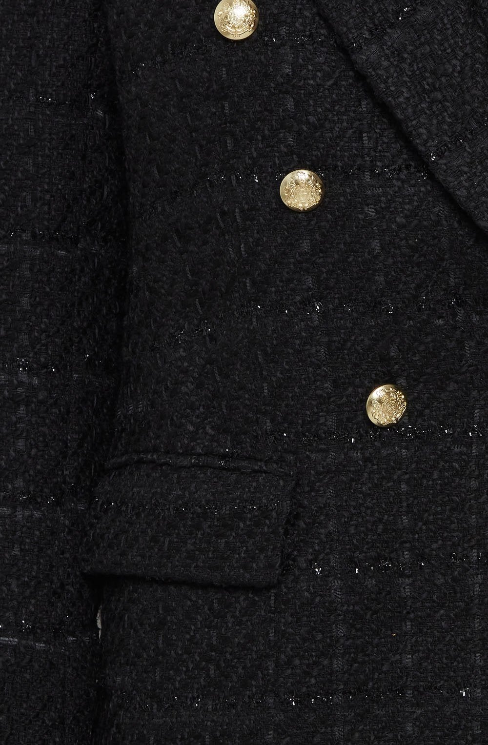Deso Black Textured Tweed Blazer