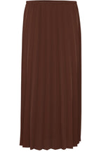Deson Chicory Coffee Pleated Midi Skirt
