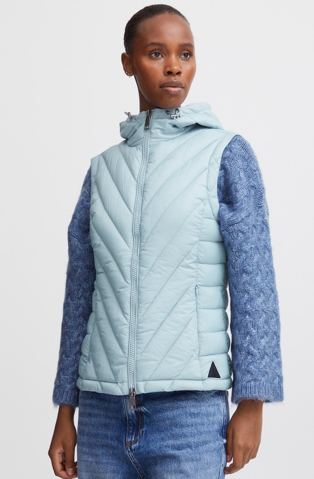 Dusty Blue Amalla Quilted Gillet