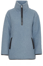 Dusty Blue Half Zip Teddy Bear Cidan Top