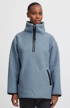 Dusty Blue Half Zip Teddy Bear Cidan Top