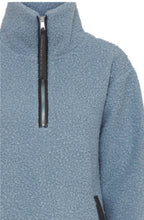 Dusty Blue Half Zip Teddy Bear Cidan Top
