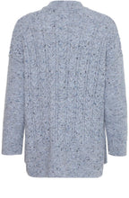 Dusty Blue Nata Cable Knit High Neck Sweater