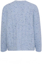 Dusty Blue Nata Cable Knit V Neck Sweater