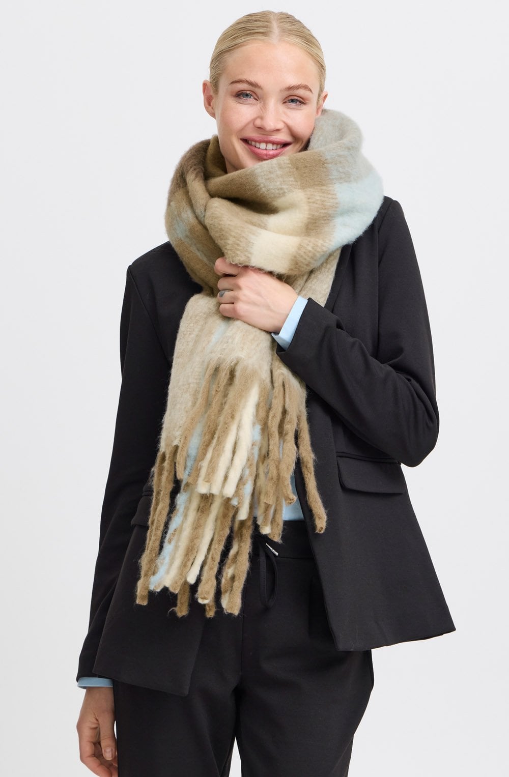 Dusty Blue Wagne Oversized Soft Touch Scarf